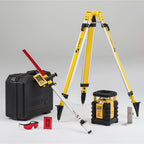 Ensemble de laser rotatif STABILA LAR 350 avec trépied, lunettes de protection et accessoires de mesure.