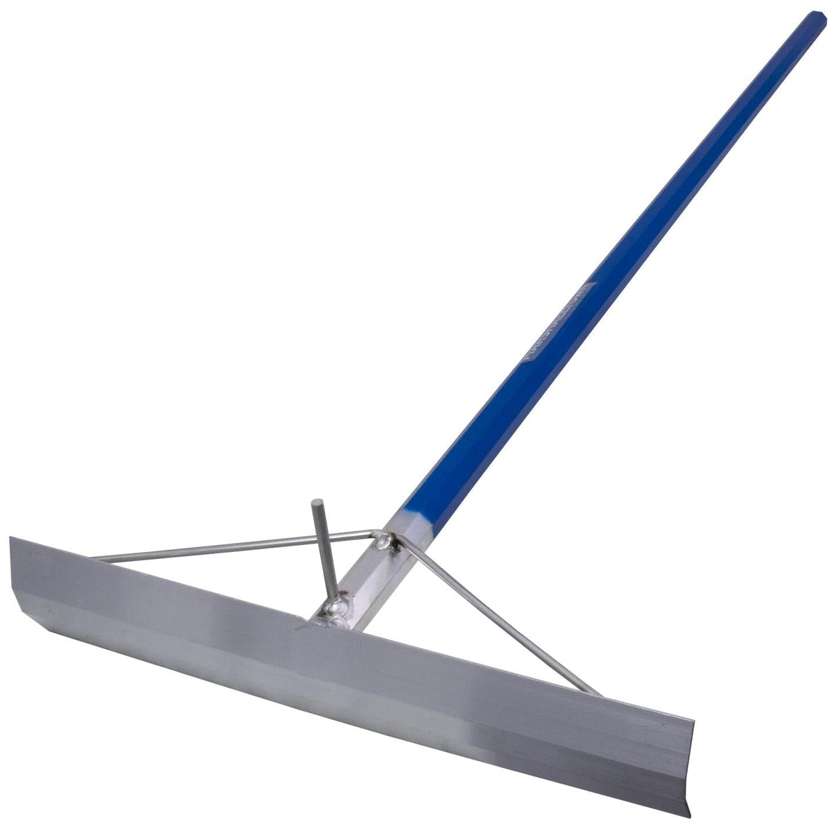 Octagonal aluminum concrete trowel with handle for better grip.