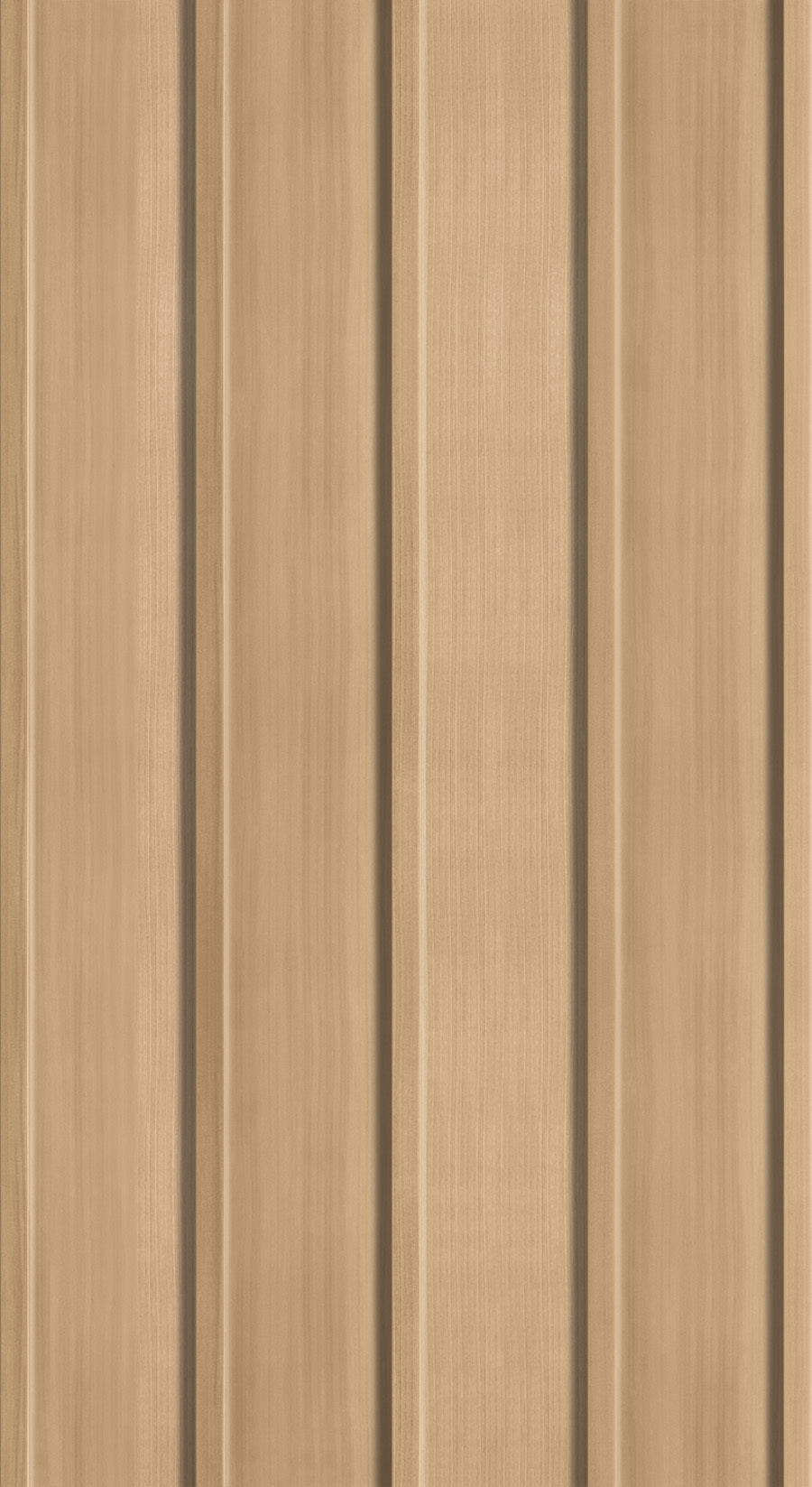 Revêtement en aluminium de couleur claire avec des rainures verticales, style Board & Batten.