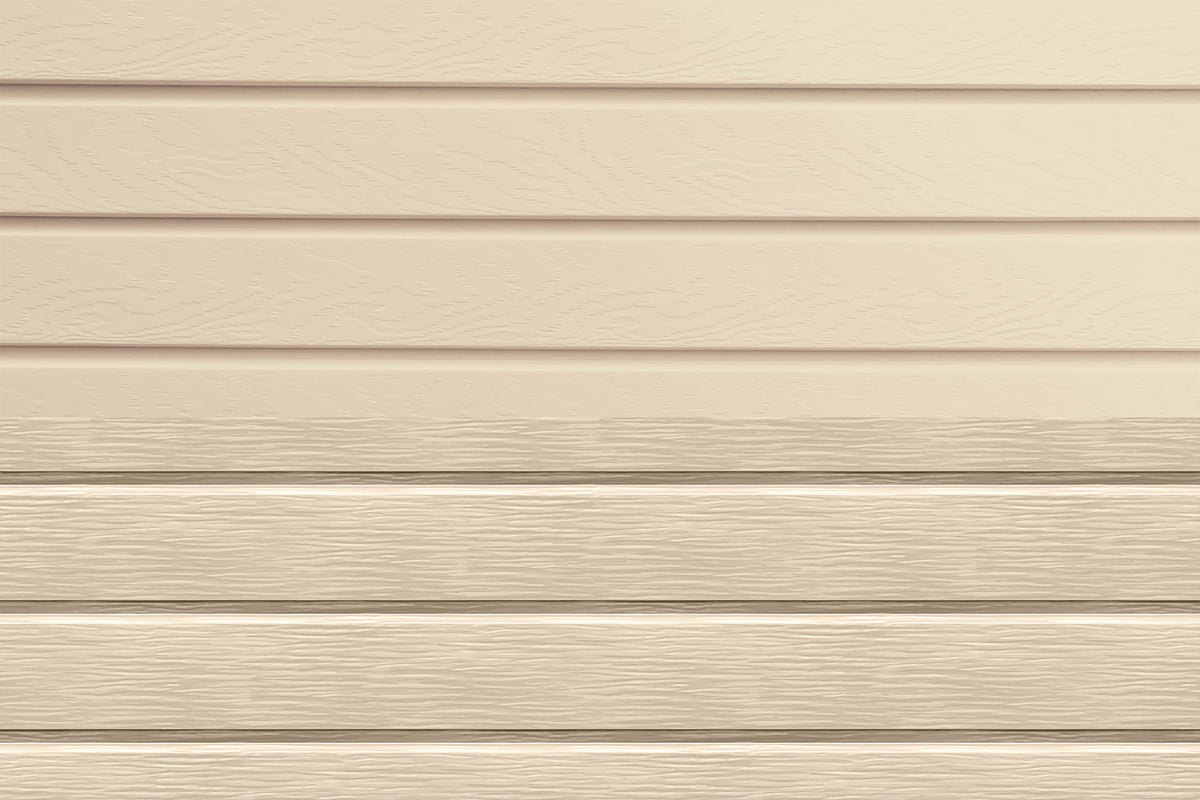 Revêtement en aluminium avec profilé texturé rappelant le bois naturel.