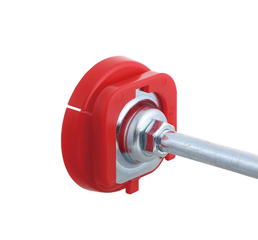 Fusil à calfeutrer professionnel rouge, conçu pour recharges en saucisse et cartouches.