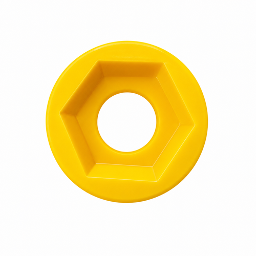 Screwable plastic cone designed for helical anchors, reusable after concrete hardening.
