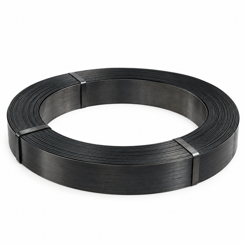 Feuillard métallique pour cerclage et sécurisation de matériaux, conçu pour le regroupement de charges.