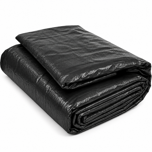 Matelas isolant pour béton noir, réutilisable et durable, conçu pour limiter l'infiltration d'eau.