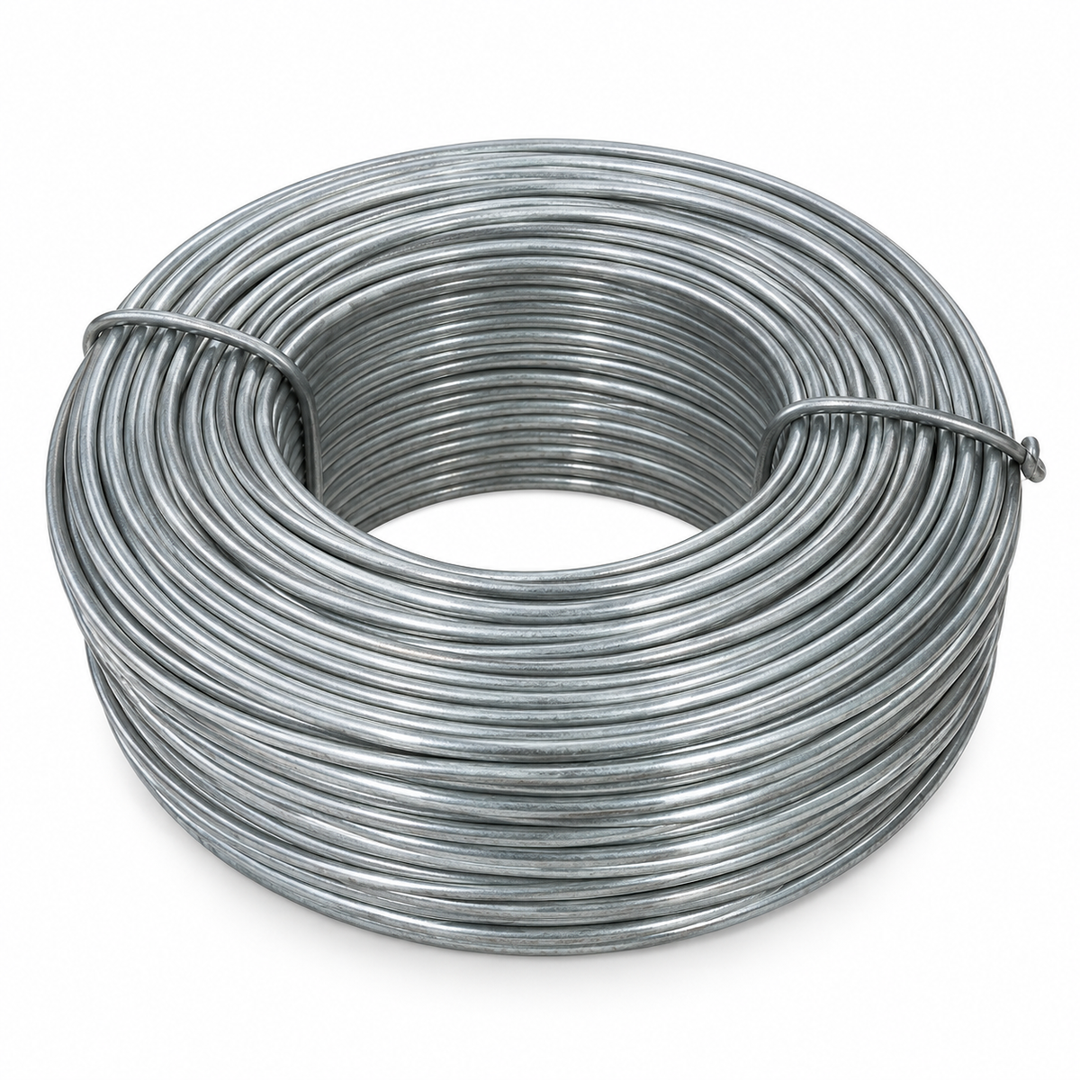 Rolled annealed steel wire, used to tie and secure rebar in concrete.