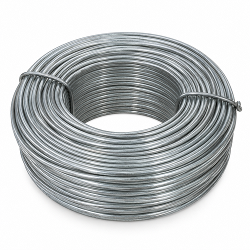 Fil d'acier recuit enroulé, utilisé pour lier et maintenir les barres d'armature en béton.