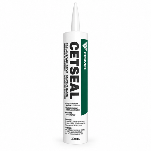 Scellant adhésif Osmo CETSEAL en tube de 300 ml, couleur verte avec un embout blanc.
