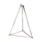 Trépied en aluminium avec treuil, conçu pour les opérations de travail et de sauvetage, avec pieds réglables.