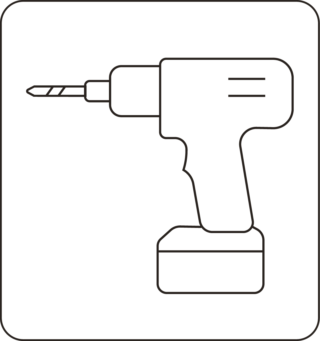 Perceuse sans fil noire avec une poignée ergonomique et un embout de perçage visible.