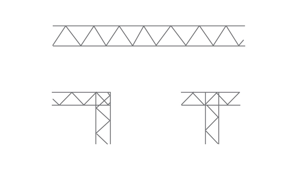 Armature en acier galvanisé de type truss pour joint de mortier dans les murs de blocs de béton.