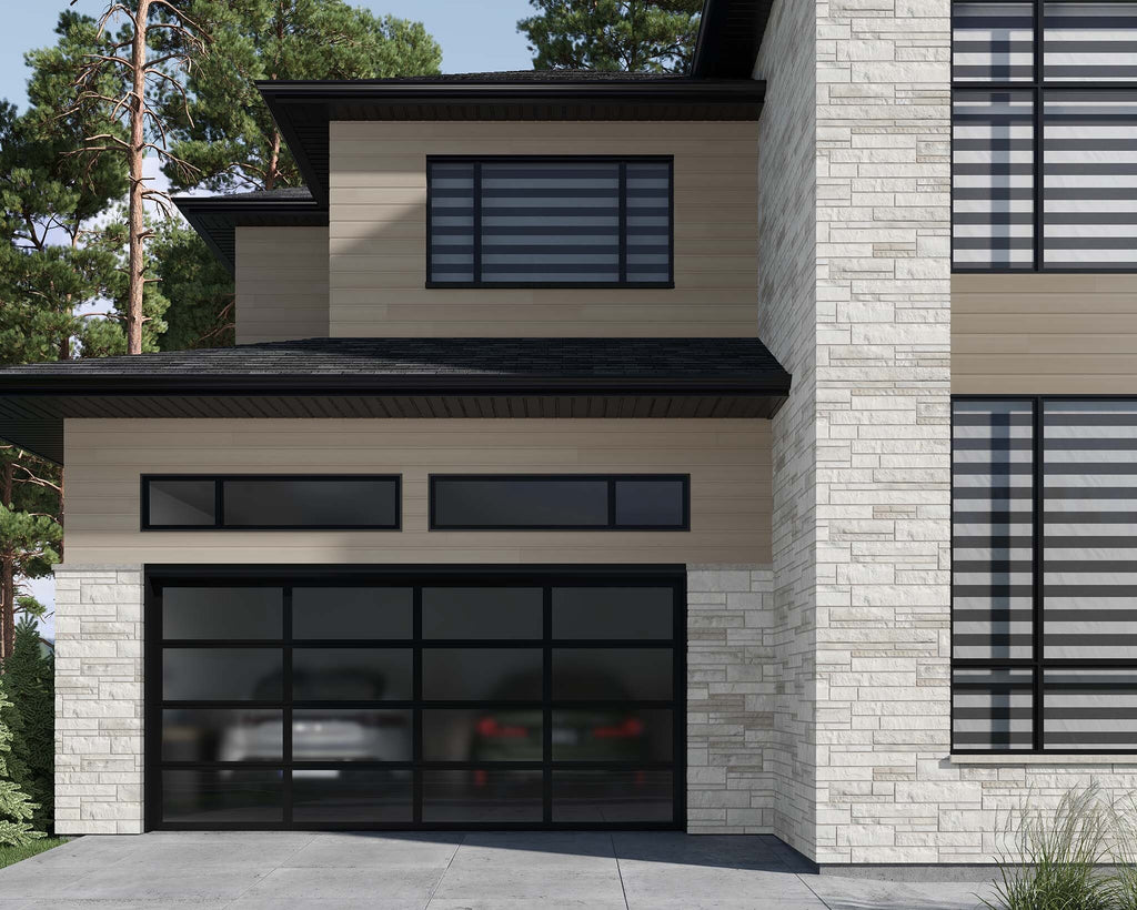 Revêtement d'aluminium Rialux avec profilé rainuré, idéal pour des projets intemporels.