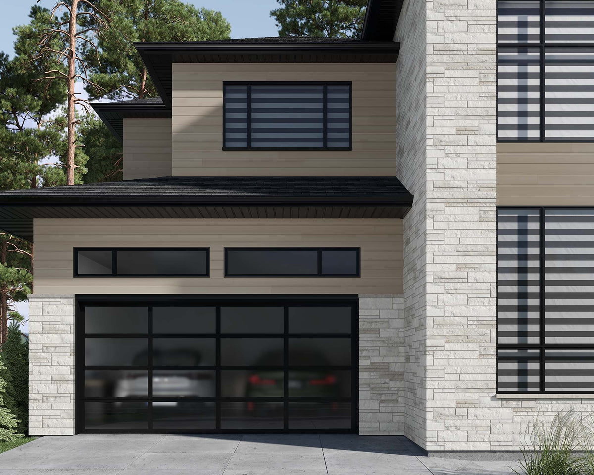 Revêtement d'aluminium Rialux avec profilé rainuré, idéal pour des projets intemporels.