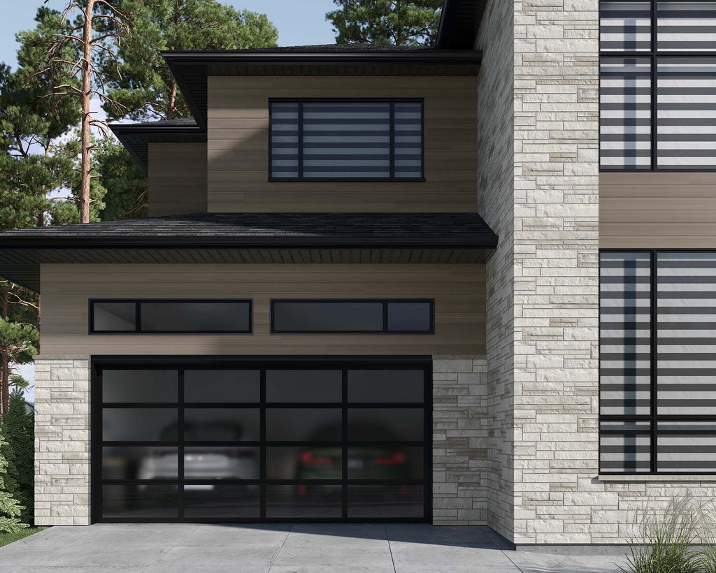 Revêtement d'aluminium Rialux avec profilé rainuré, idéal pour des projets intemporels.