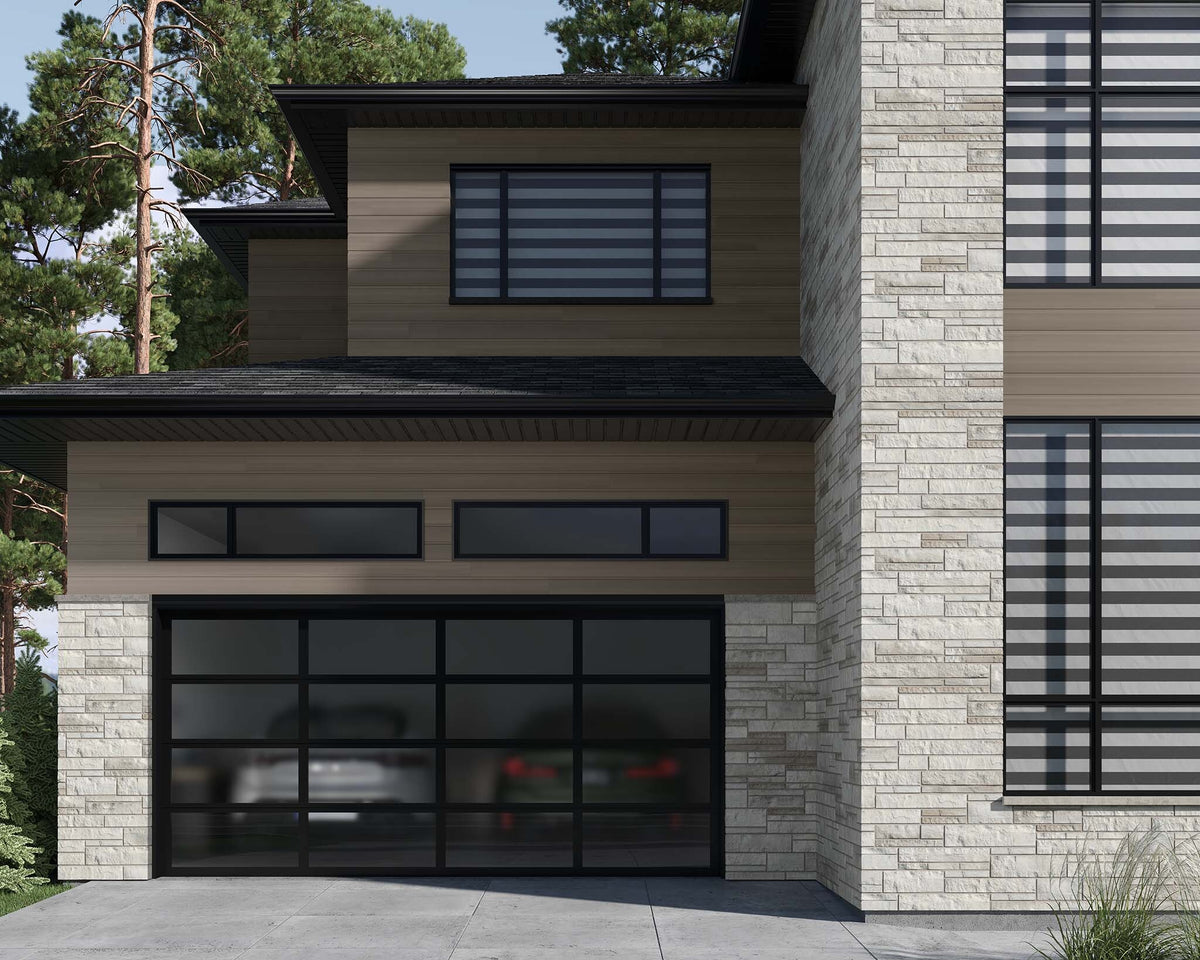 Revêtement d'aluminium Rialux avec profilé rainuré, idéal pour des projets intemporels.