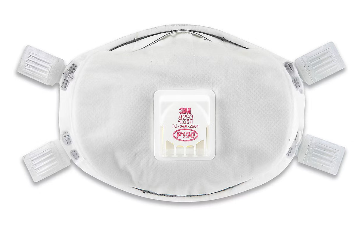 Masque respiratoire jetable 3M P100, blanc, conçu pour la protection contre les particules.