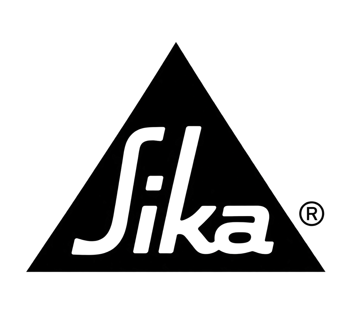 Logo en forme de triangle avec des lignes géométriques, de couleur noire sur fond blanc.