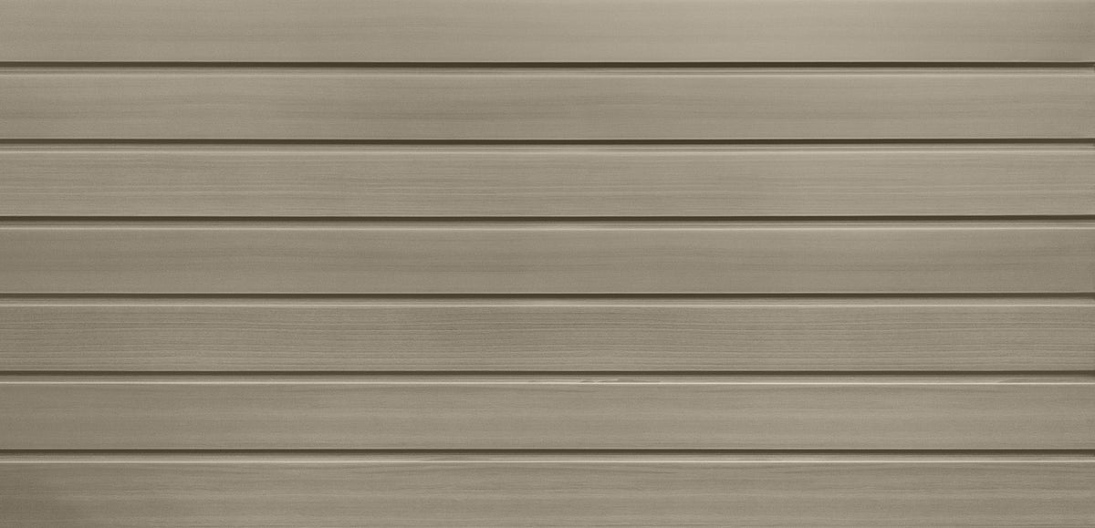 Revêtement d'aluminium Rialux avec profilé rainuré, idéal pour des projets intemporels.
