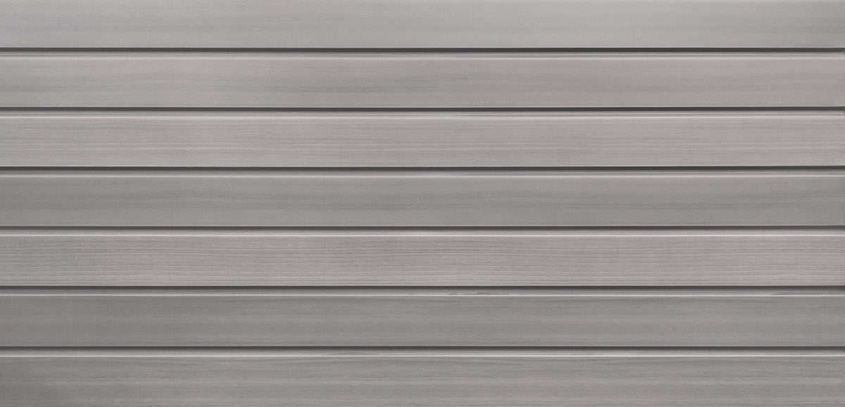 Revêtement d'aluminium Rialux avec profilé rainuré, idéal pour des projets intemporels.