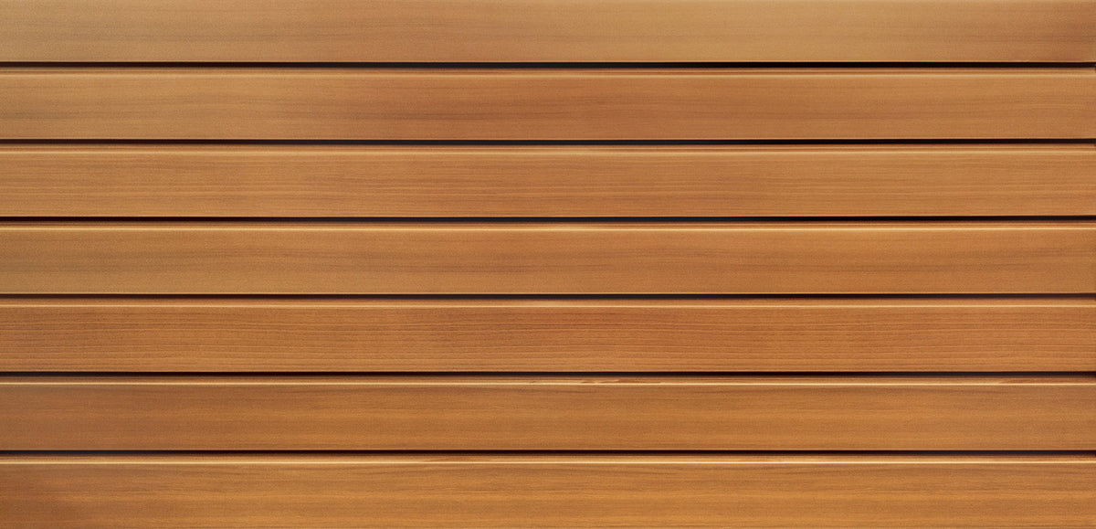Revêtement d'aluminium Rialux avec profilé rainuré, idéal pour des projets intemporels.