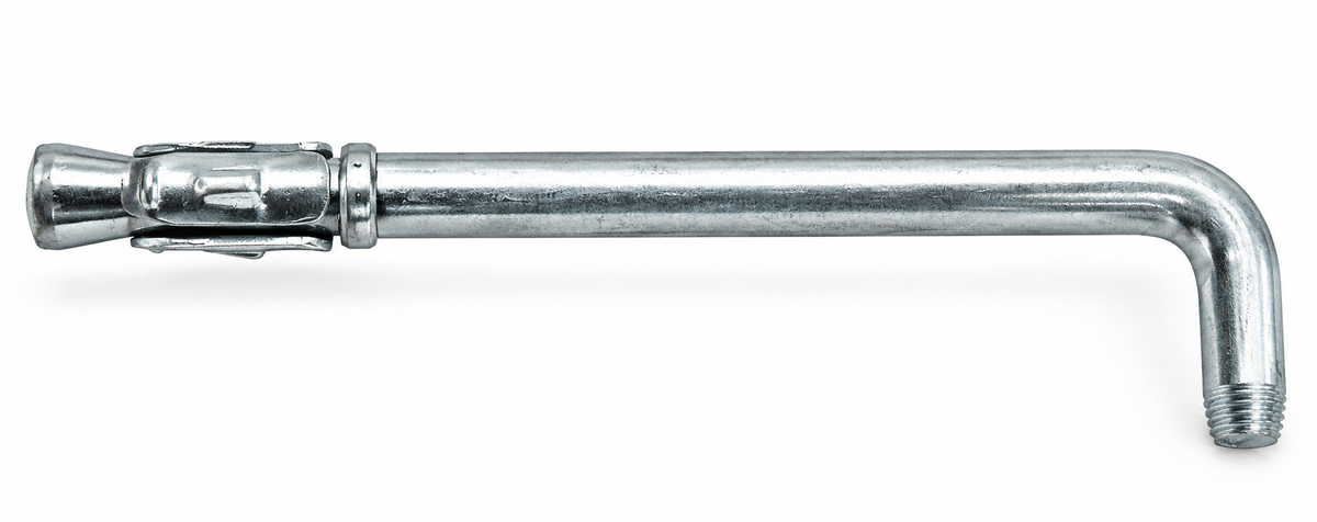 Ancrage Gunite, accessoire en métal argenté avec embout fileté pour béton projeté.