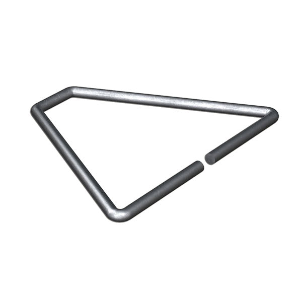 Attache flexible en métal en forme de triangle, utilisée pour fixer des murs de maçonnerie.