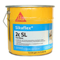 Seau jaune de 5,7 L de Sikaflex 2c SL, scellant élastomère polyuréthane à deux composants, avec couvercle métallique.