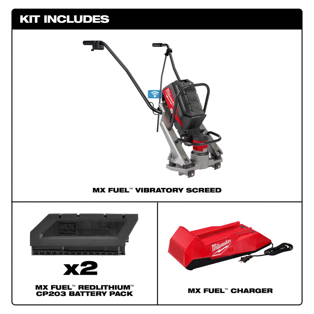 Règle vibrante à béton sans fil avec moteur POWERSTATE™ pour le nivellement des surfaces.