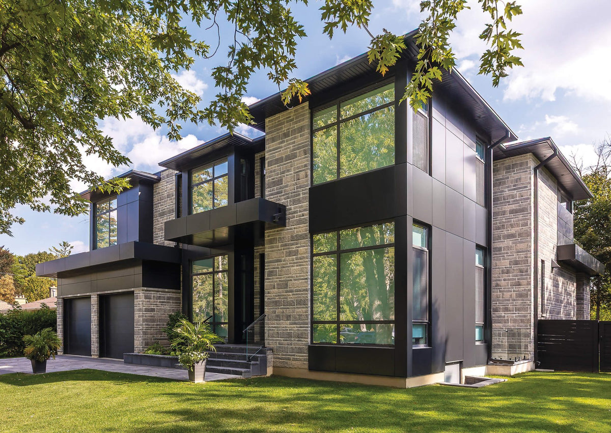 Pierre de revêtement Mondrian avec texture moderne et arêtes définies.