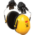 Protecteur d’oreille 3M Optime 98 avec arceau en acier inoxydable et coussinets en mousse.